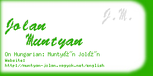 jolan muntyan business card